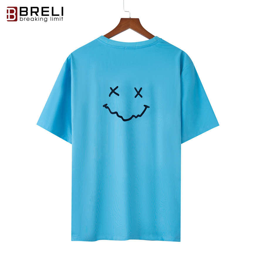 áo thun tay lỡ unisex BRELI - BT2324-BLU