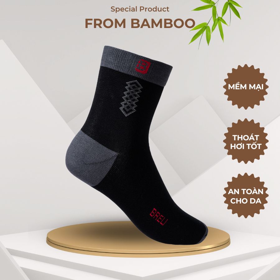 Tất nam cổ cao Bamboo BRELI - BTB2254-BLK