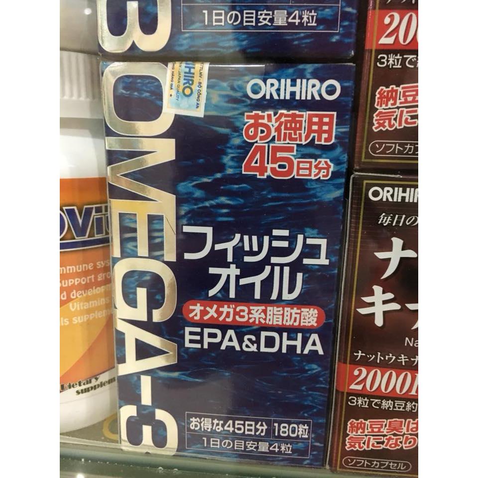 Dầu cá Omega 3 Orihiro 180 viên Nhật Bản