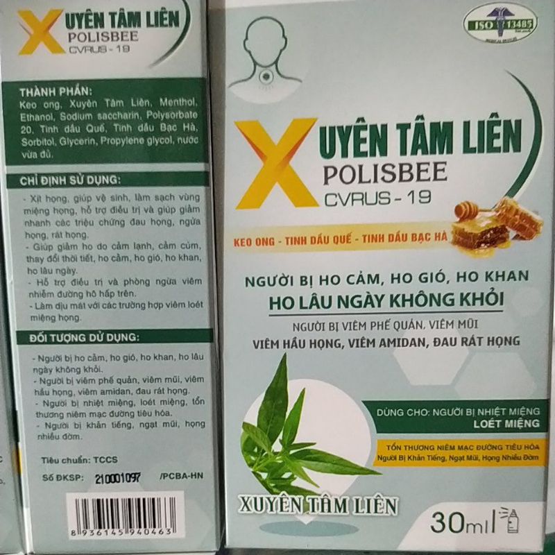 Xịt họng Xuyên Tâm Liên Polisbee