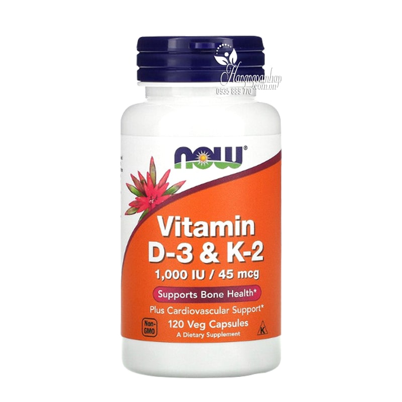 Vitamin D3 K2 Now 120 viên