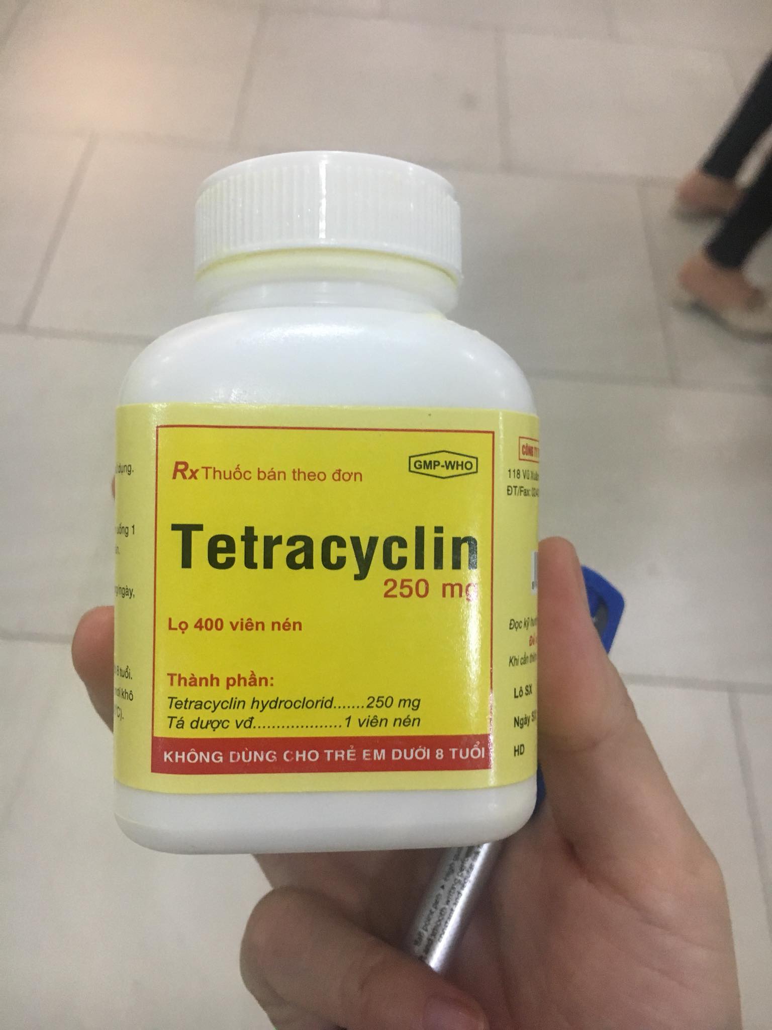 Tetracyclin 250mg  Armephaco (400 viên)