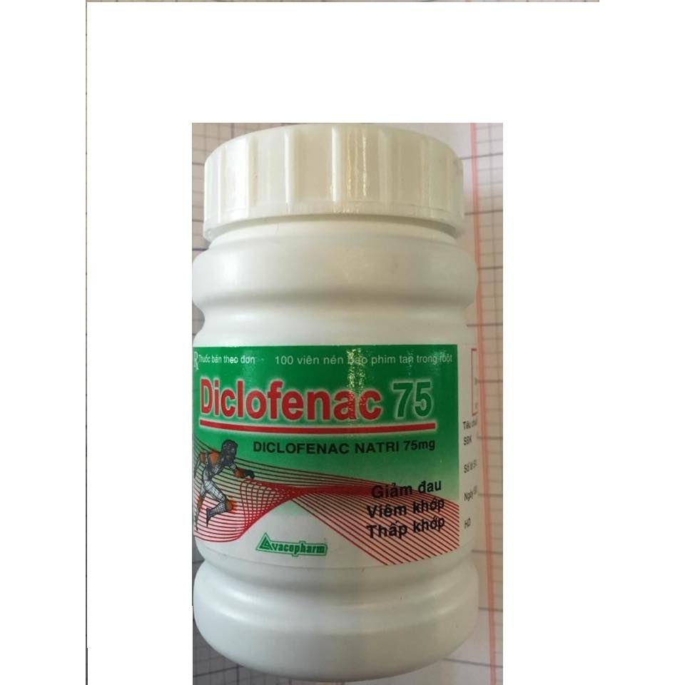 Diclofenac 75mg (lọ 100 viên)