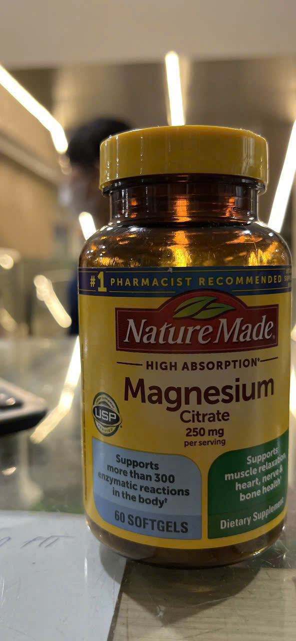 Nature Made Magnesium citrate 250mg 60 viên