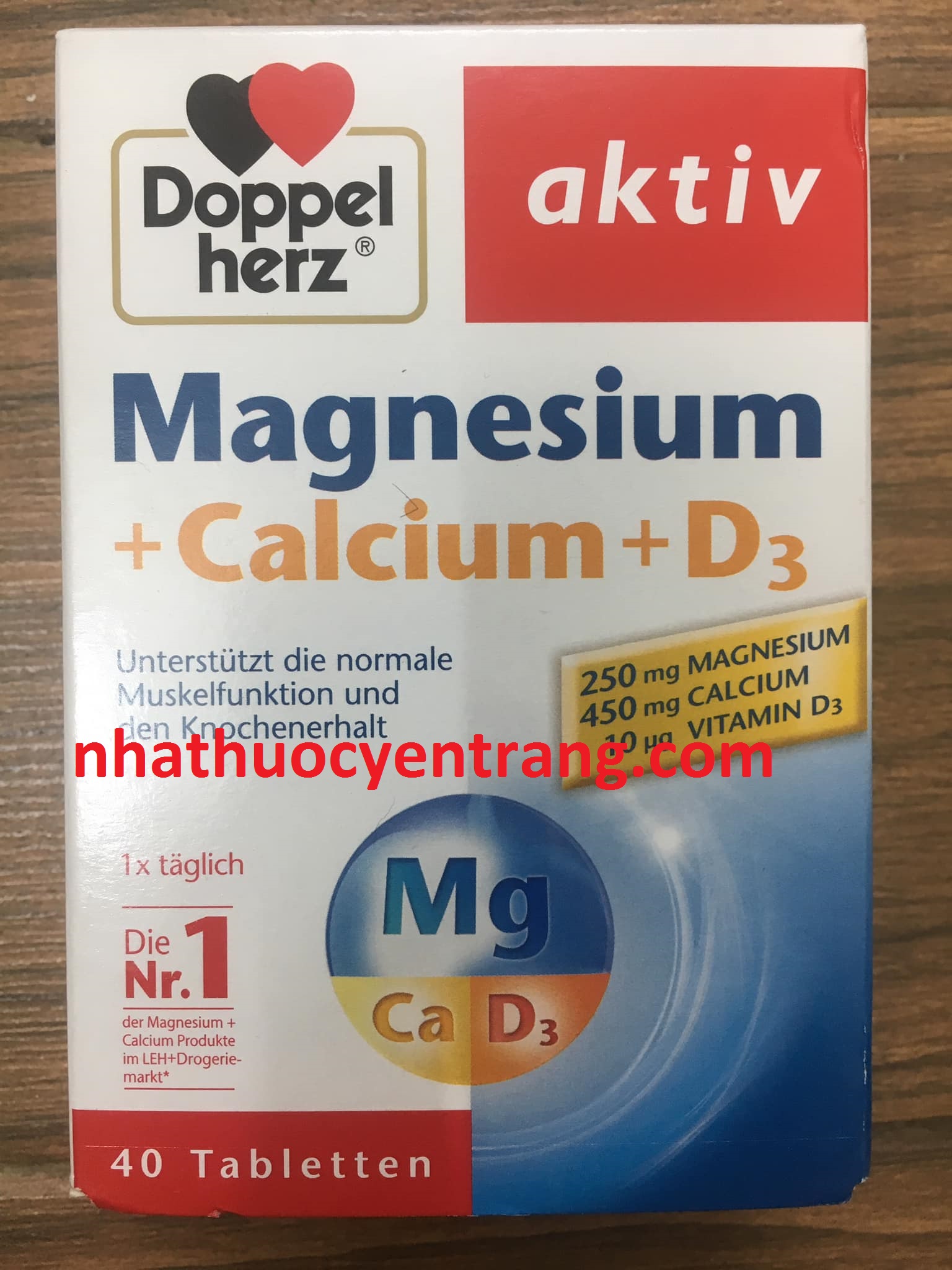 Magnesium + Calcium + D3 Doppel Herz (40 viên)