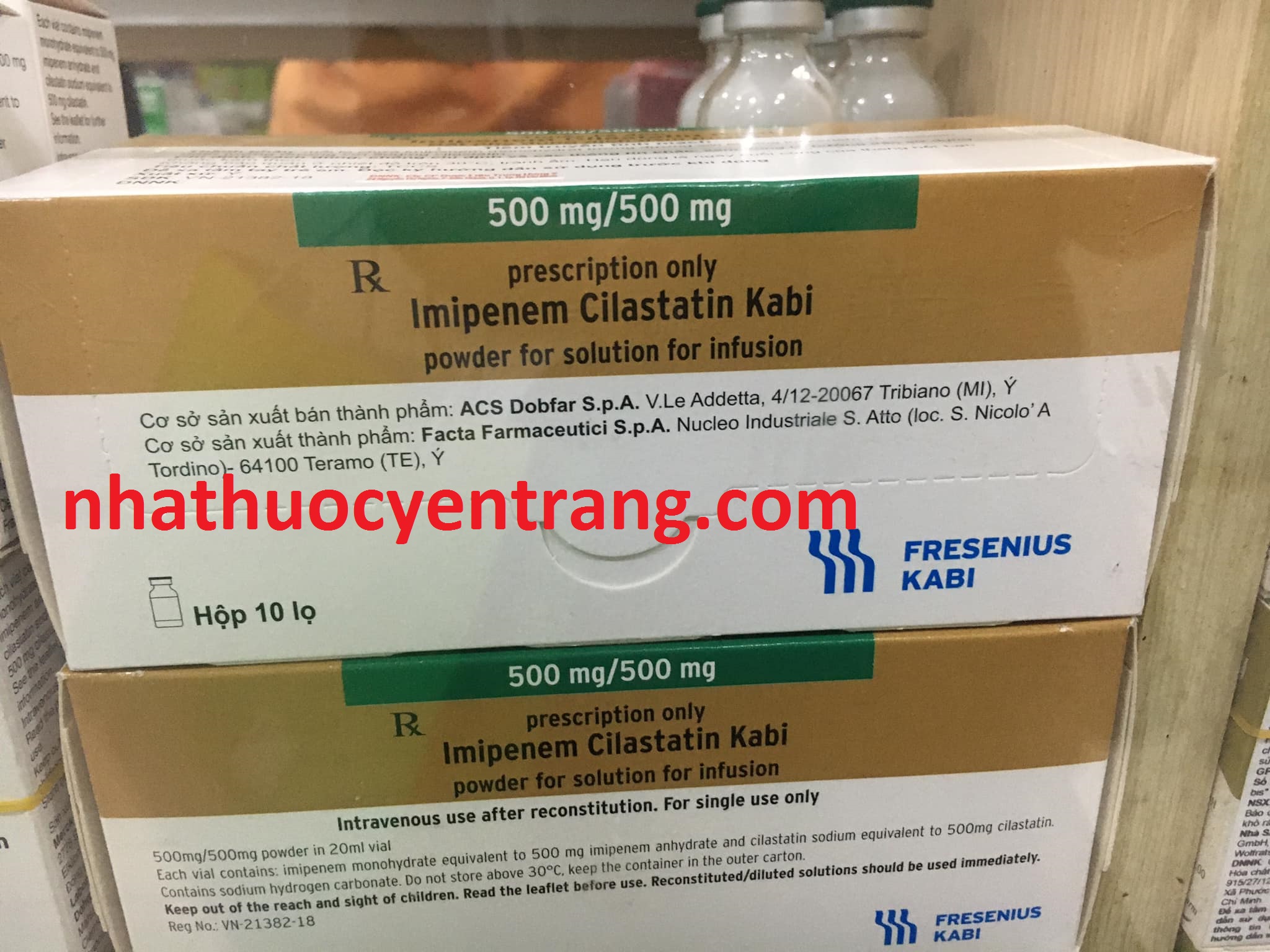 Imipenem Cilastatin Kabi 500mg/500mg