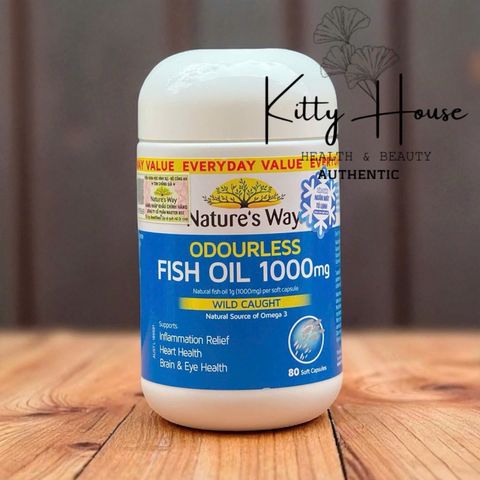 NATURE’S WAY ODOURLESS FISH OIL 1000MG 80 VIÊN