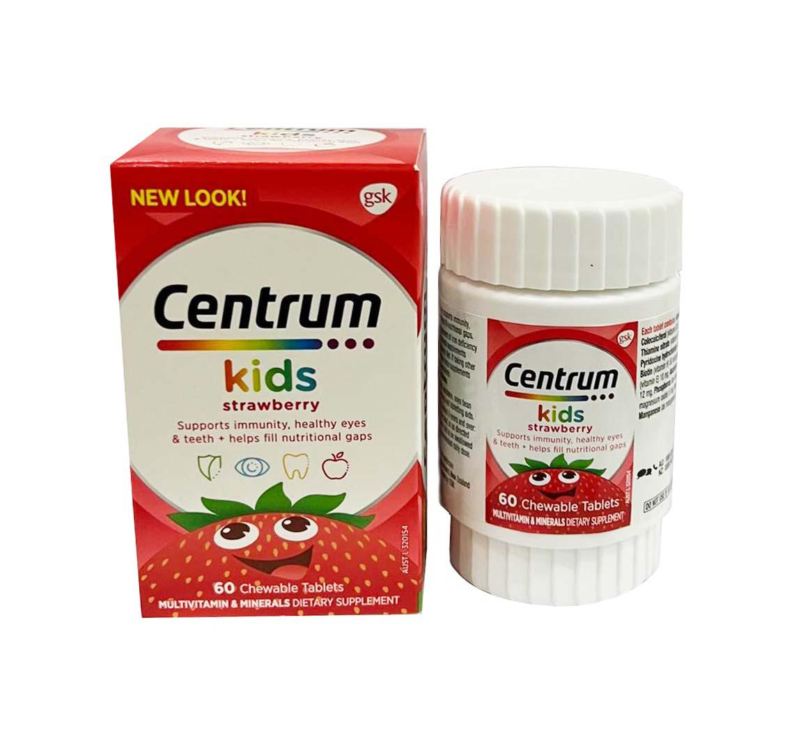 Viên nhai vitamin Centrum Kids Strawberry 60 viên