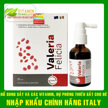 Sắt hữu cơ dạng xịt VALERIA FELICIA