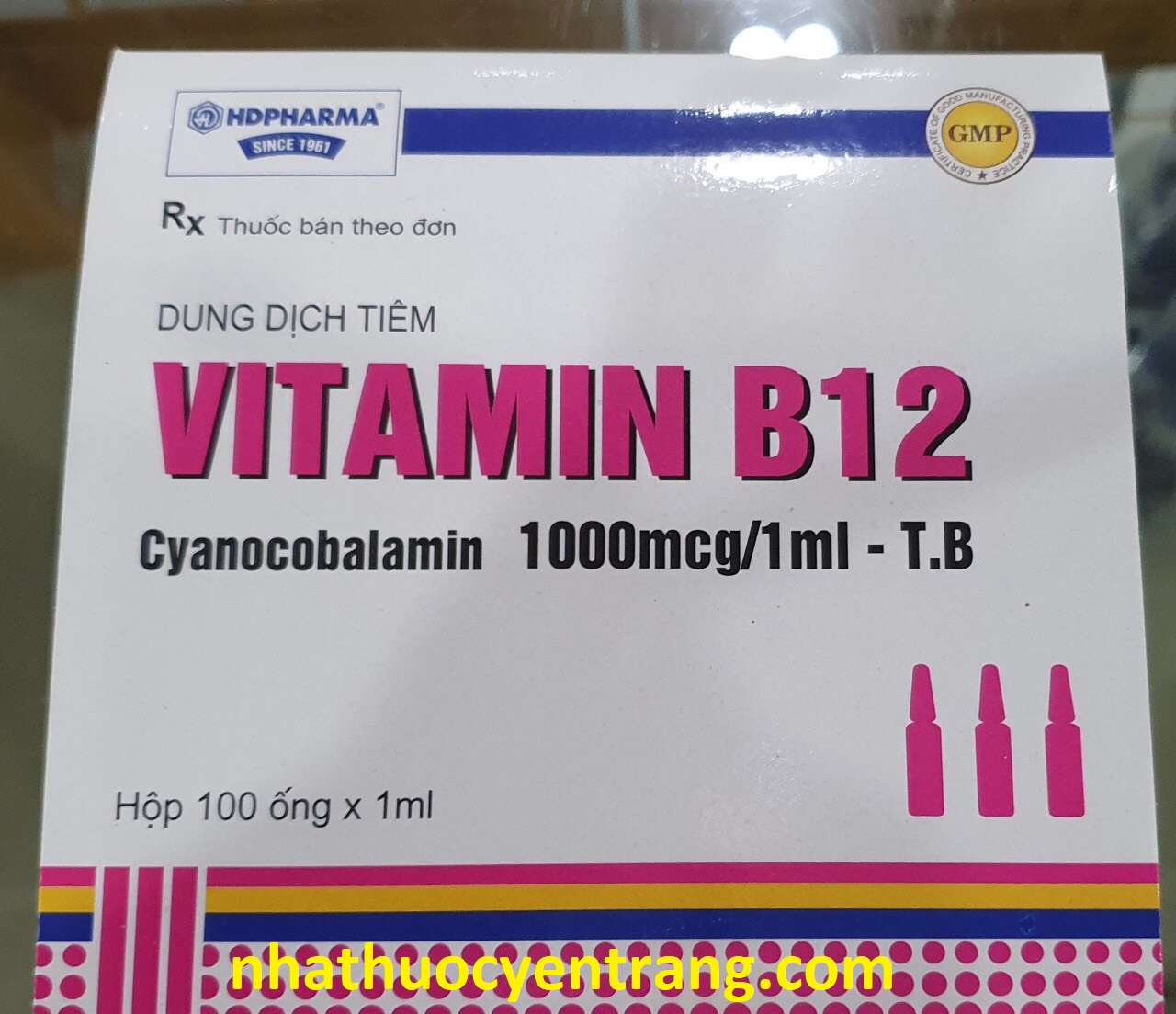 Vitamin B12 Hải Dương hộp 100 ống
