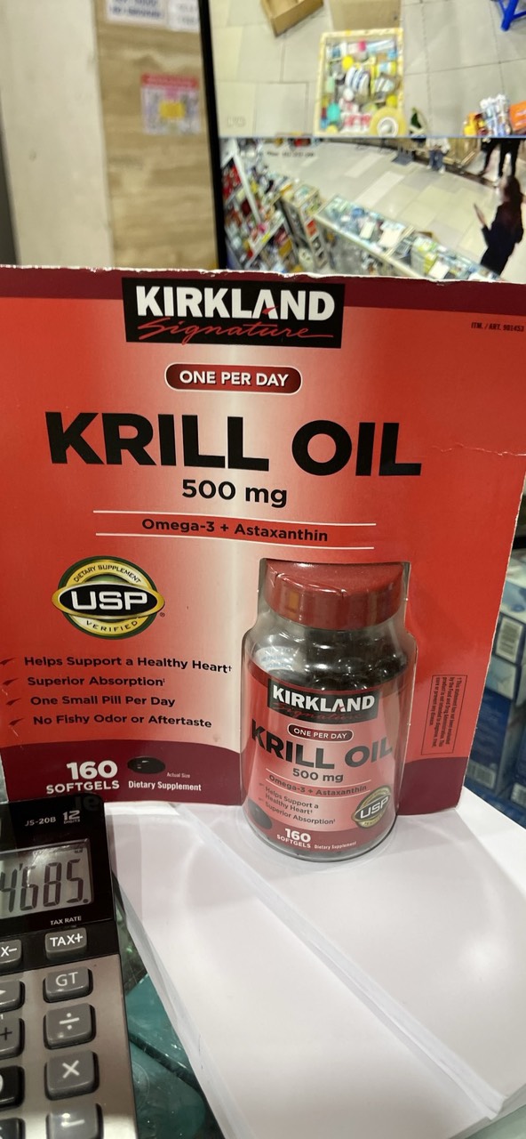 Dầu nhuyễn thể Kirkland Krill Oil 500mg 160 viên