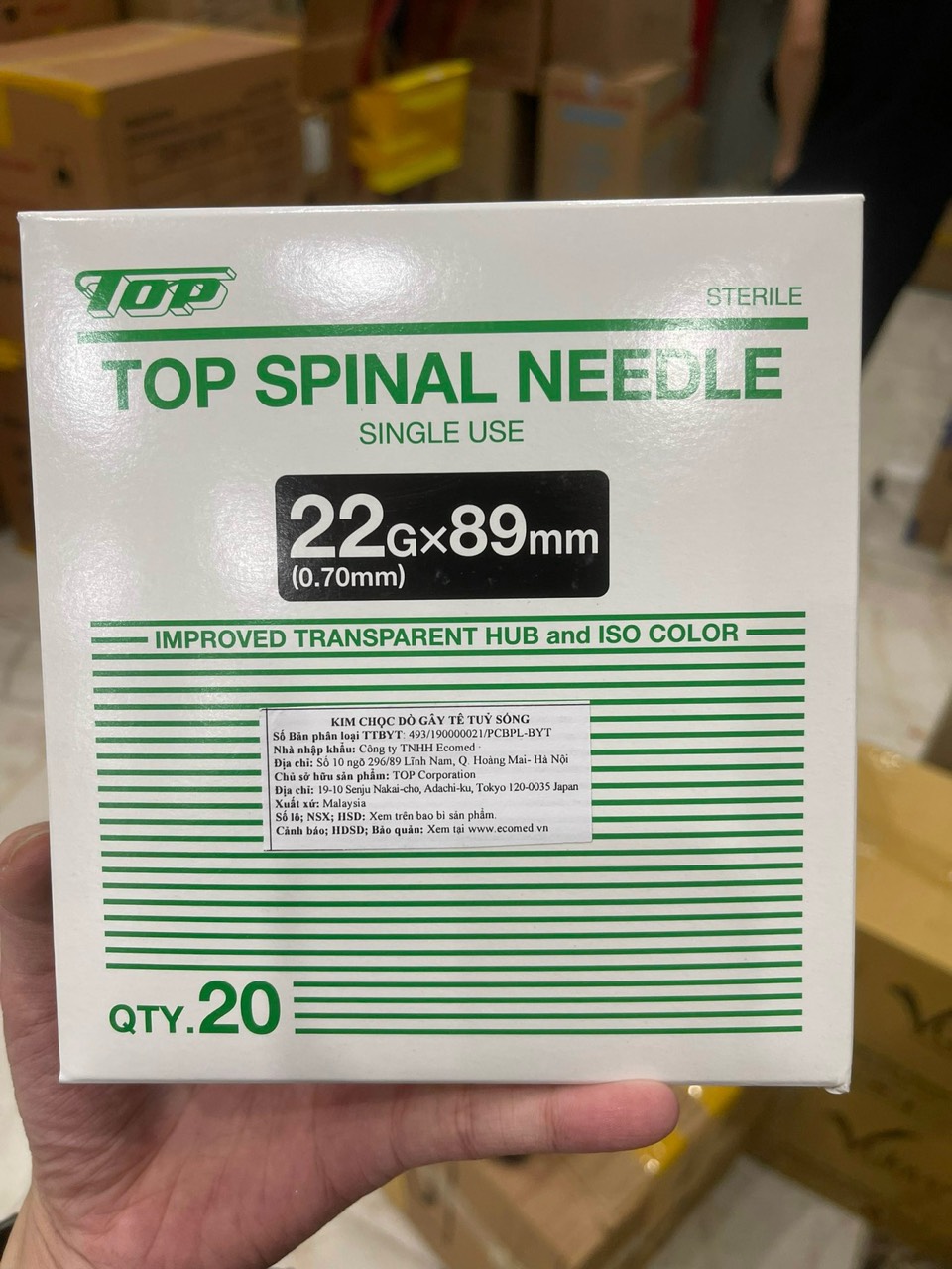 Kim chọc dò gây tê tủy sống Top Spinal Needle 18-20-22-25g
