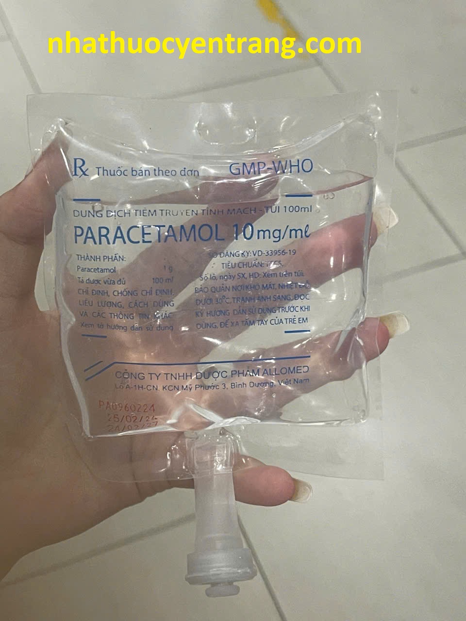 DỊCH TRUYỀN PARACETAMOL ALLOMED 1g