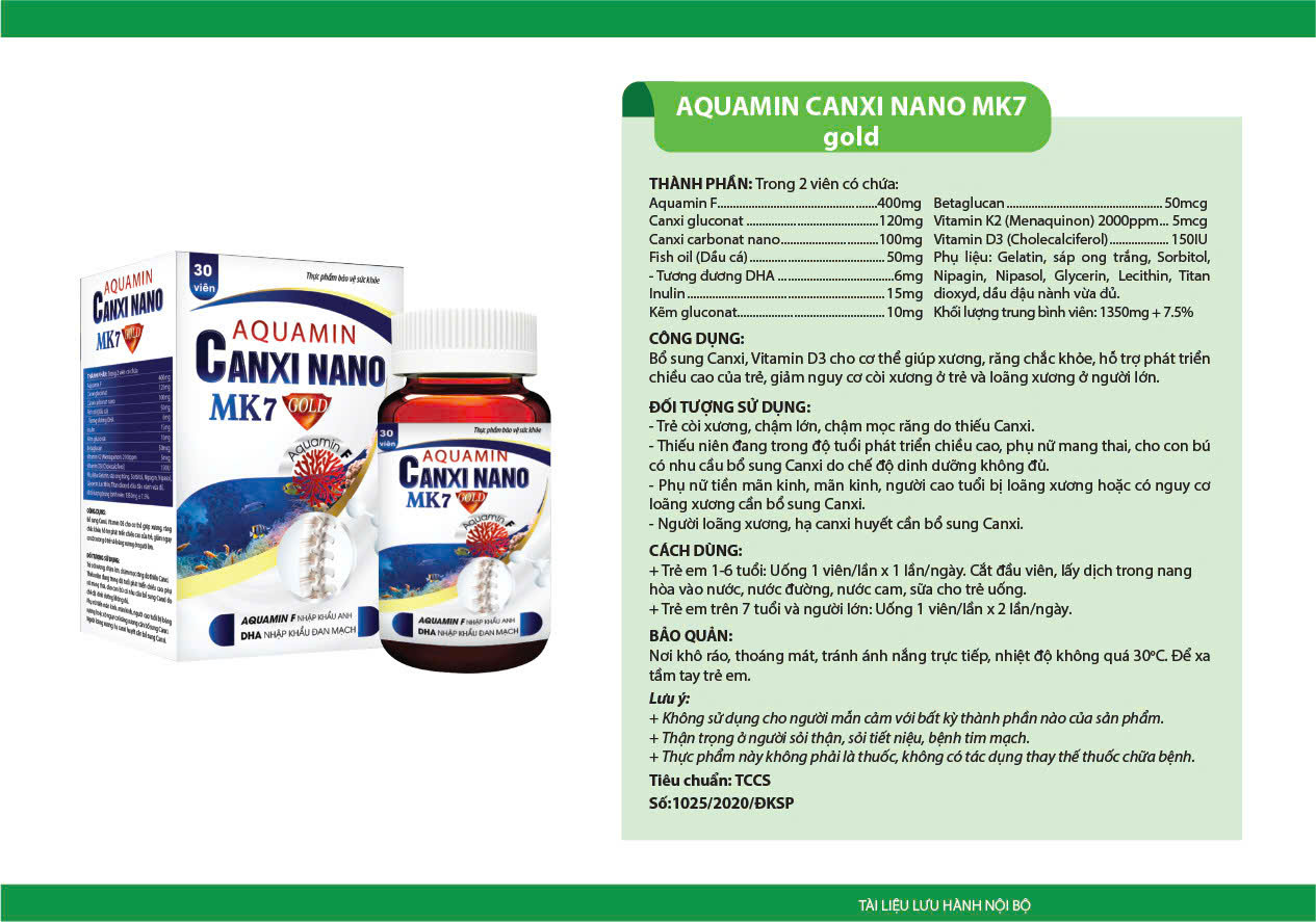 AQUAMIN CALCINANO MK7 TẢO ĐỎ