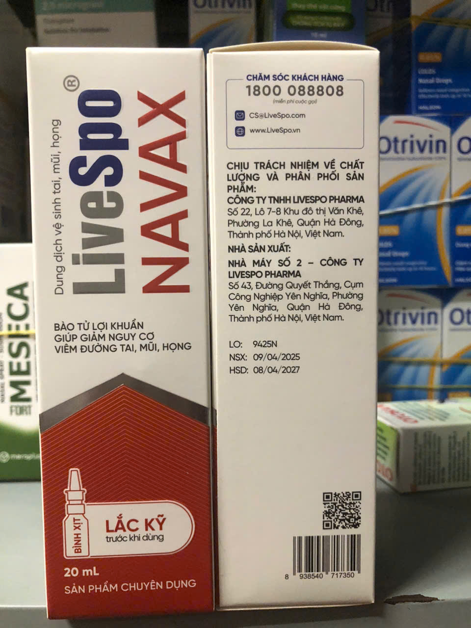 Xịt bào tử lợi khuẩn LiveSpo NAVAX