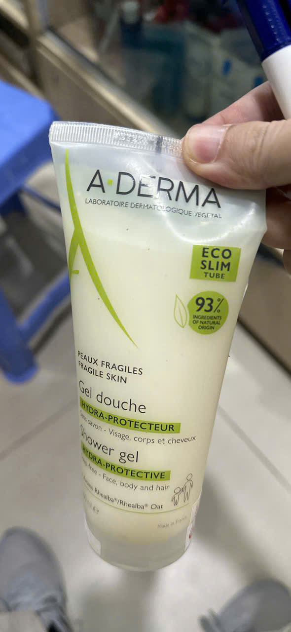 Gel rửa mặt tắm gội A-Derma Shower Gel 200ml