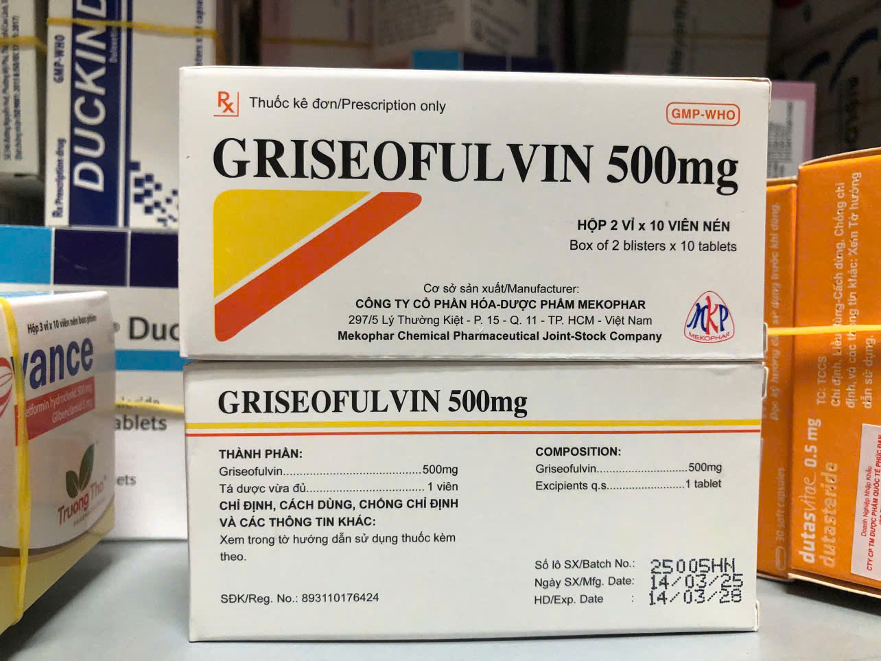 Griseofulvin 500mg 20 viên