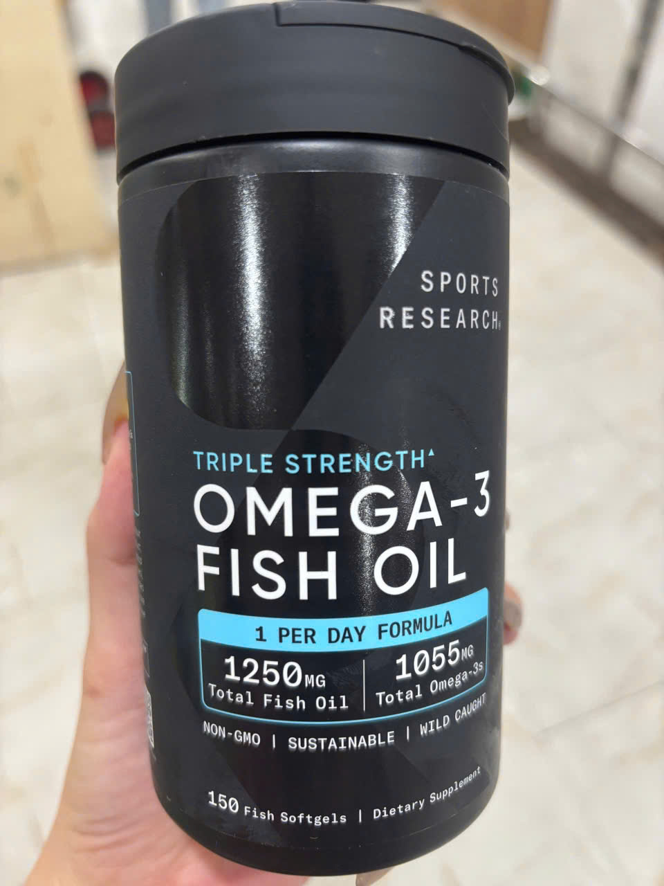 SPORTS RESEARCH TRIPLE STRENGTH OMEGA 3 FISH OIL 150 VIÊN