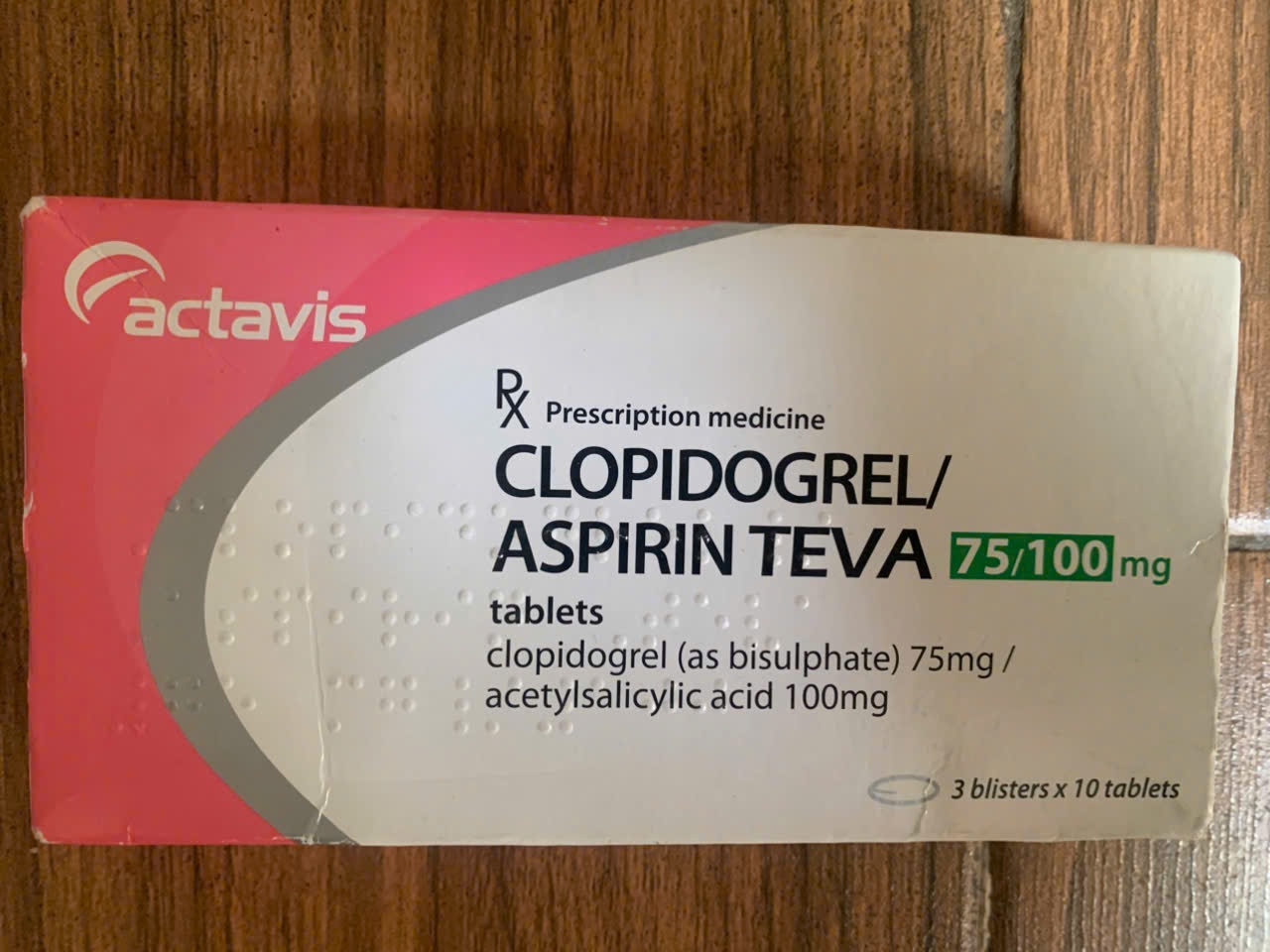 Clopidogrel/Aspirin Teva 75/100mg
