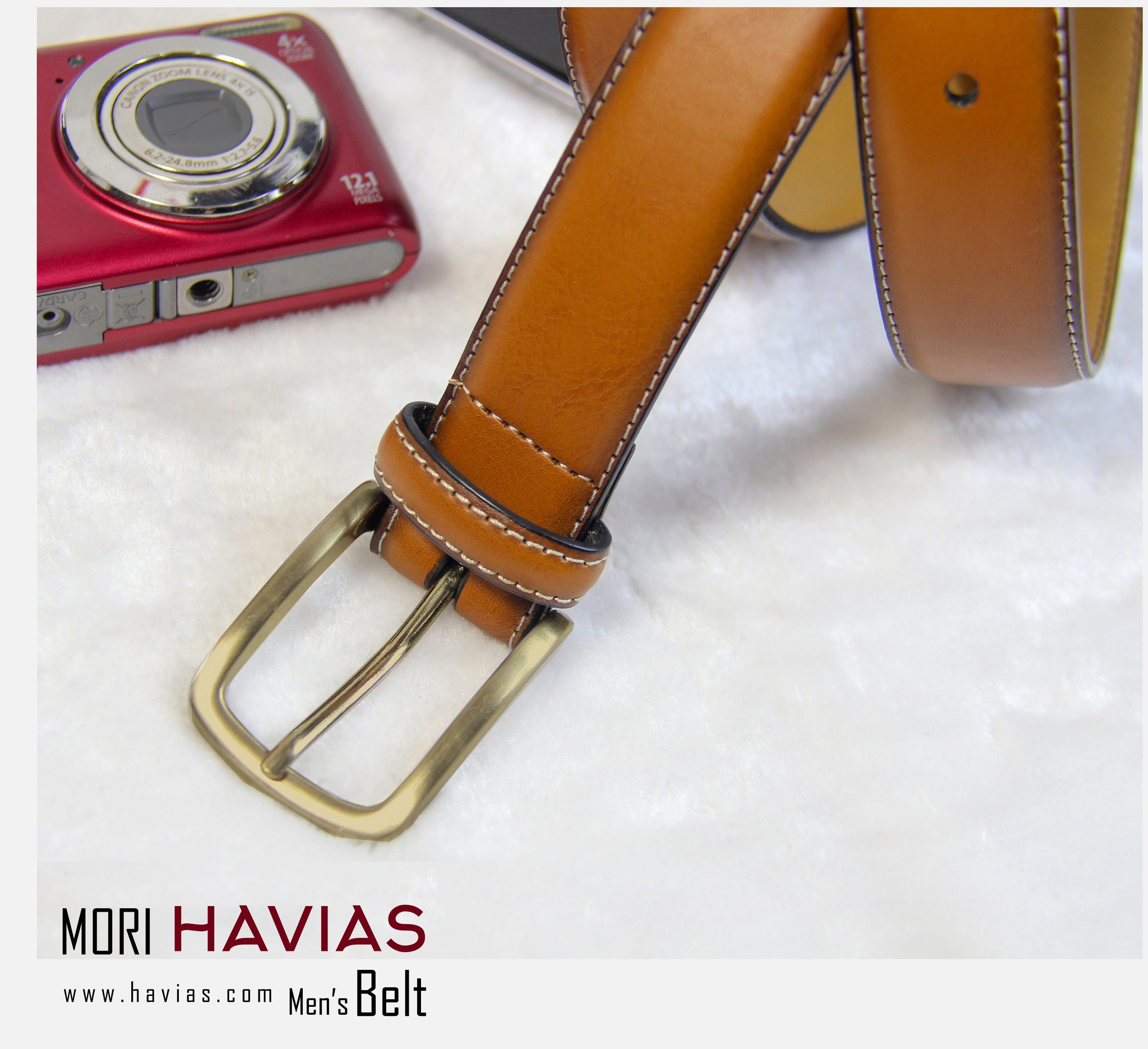Thắt lưng da bò khóa kim Mori HAVIAS