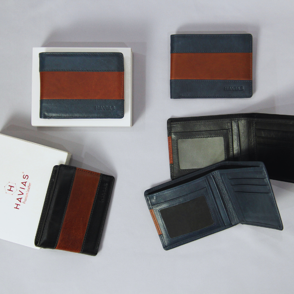 Các mẫu ví da bò nam đa dạng của HAVIAS gồm ví đứng, ví cầm tay, ví name-card.