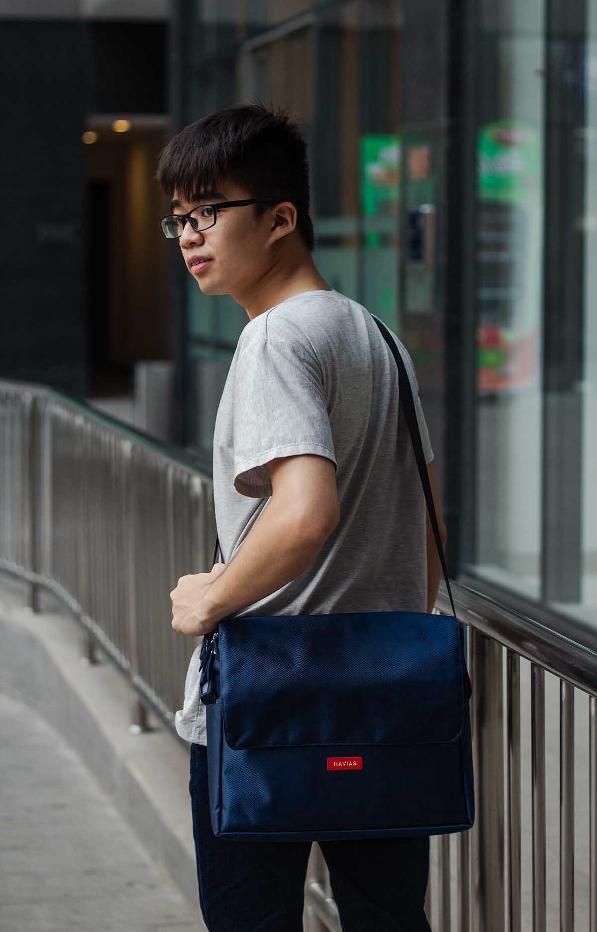 Túi Messenger Ipad Oxford HAVIAS Xanh navy