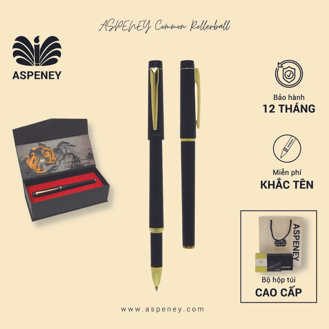 Bút dạ bi ASPENEY Common Rollerball, đen