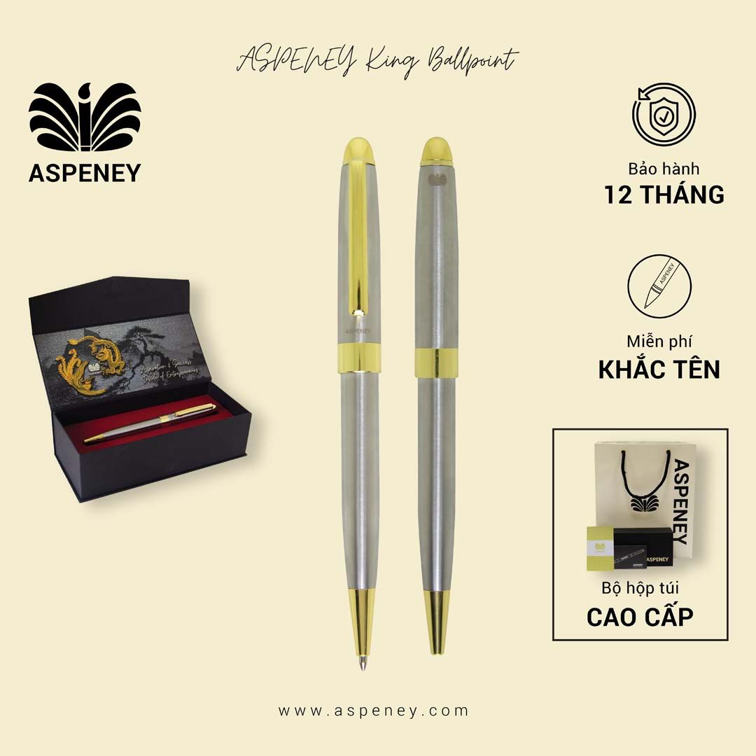 Bút bi ASPENEY King Ballpoint, vàng