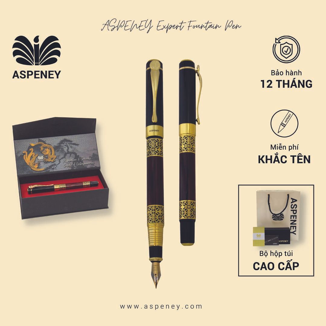 Bút máy ASPENEY Expert Fountain Pen, đen