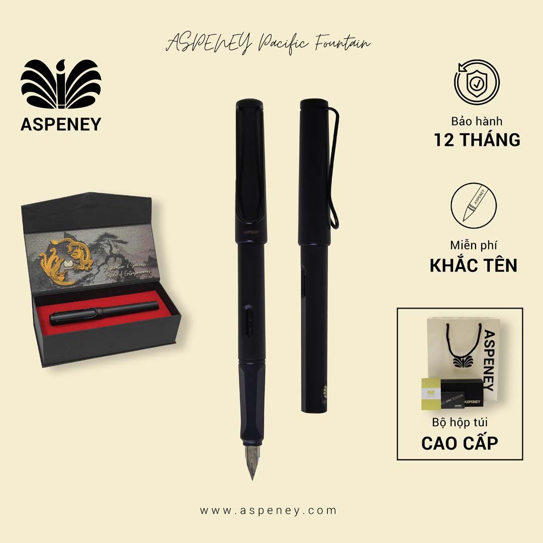 Bút máy ASPENEY Pacific Fountain Pen, đen