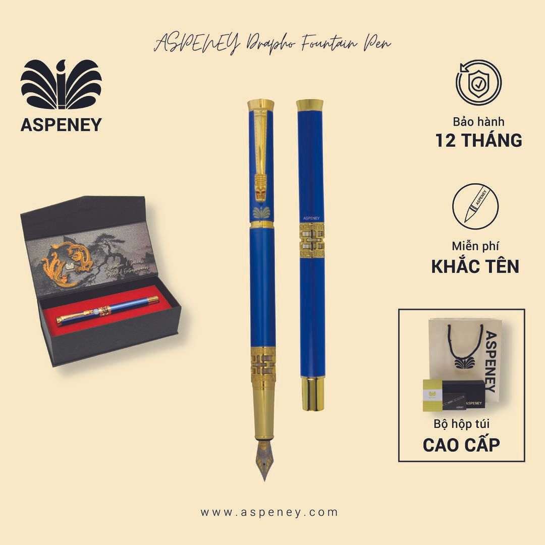 Bút máy ASPENEY Drapho Fountain Pen, đỏ