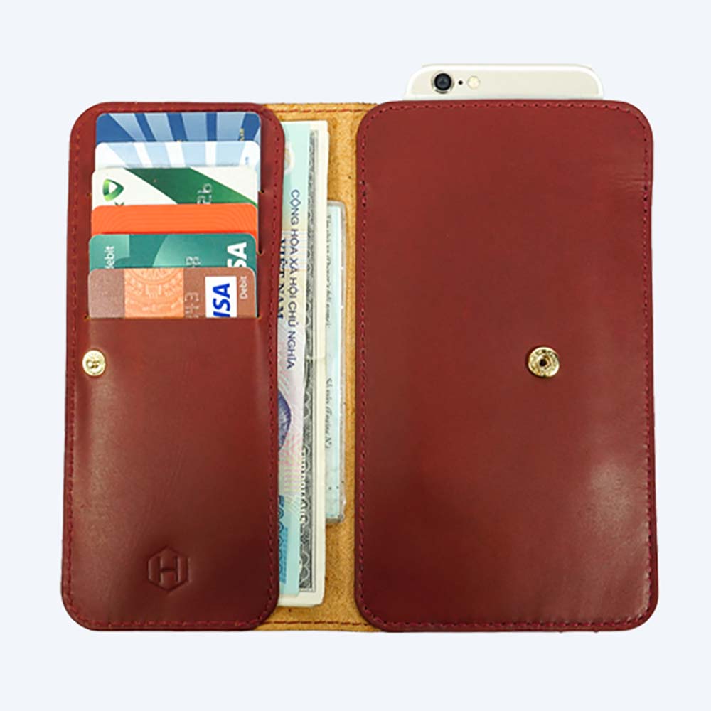 Ví Da The Momo2 Handcrafted Wallet, Nâu Đỏ