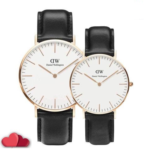 Đồng hồ đôi Daniel Wellington Classic Sheffield Couple Dây Da 36mm/40mm