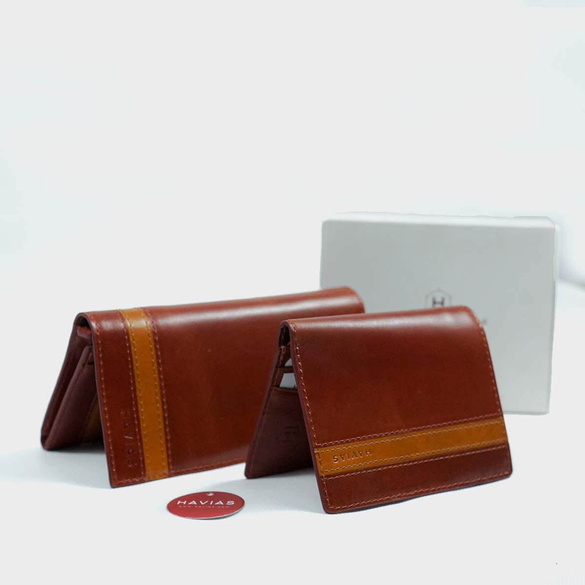 Couple Ví Heyday2 & Verzip2 Handcrafted Wallet ví cặp da thật may thủ công nam nữ màu Nâu Bò