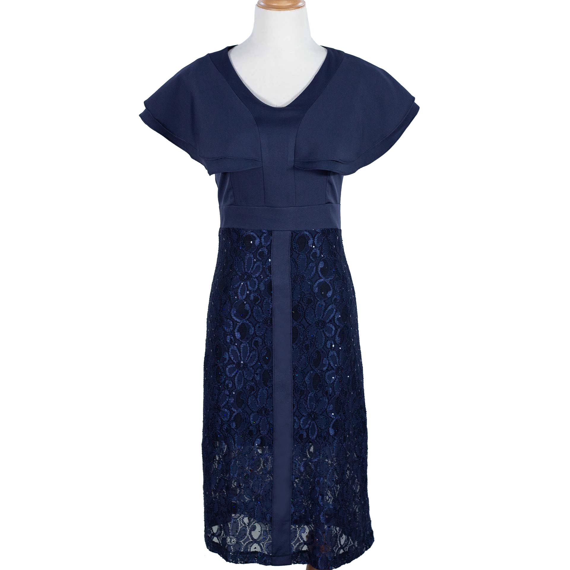 Đầm Classy Wing Sleeve Twinkle Lace Navy Dress