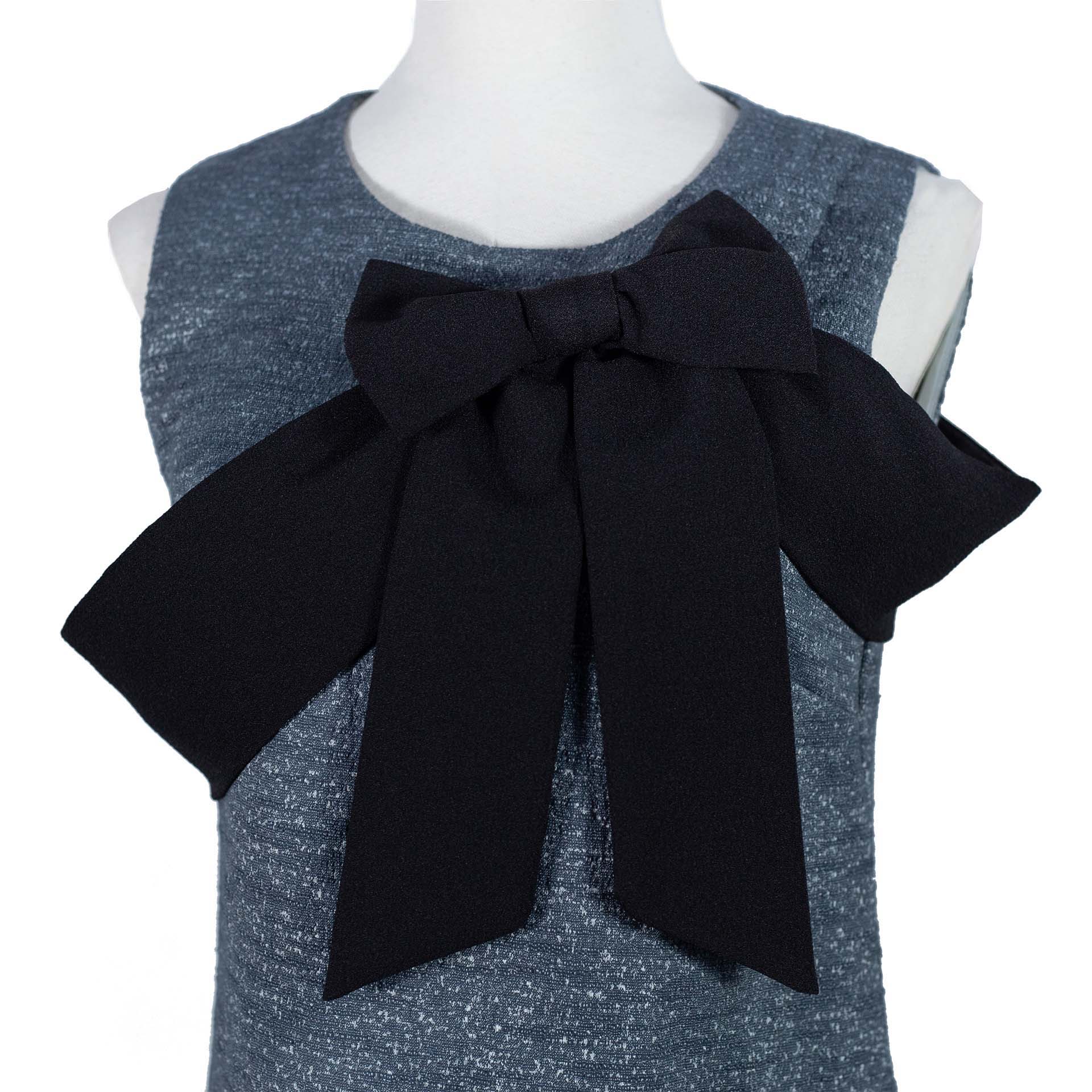 Váy thắt nơ vải họa tiết, Textured Fabric Bow Cross Tie Dress