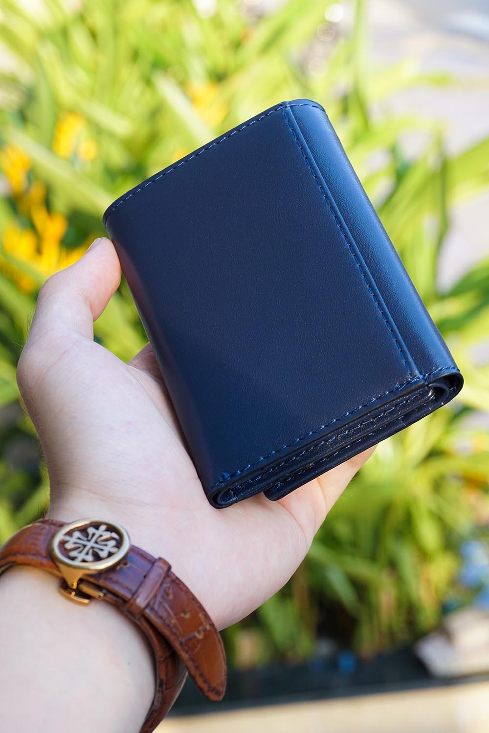 Bóp ví da thật nam nữ HAVIAS Ví gấp Heart3 Mini Handcrafted Wallet Màu Xanh Navy