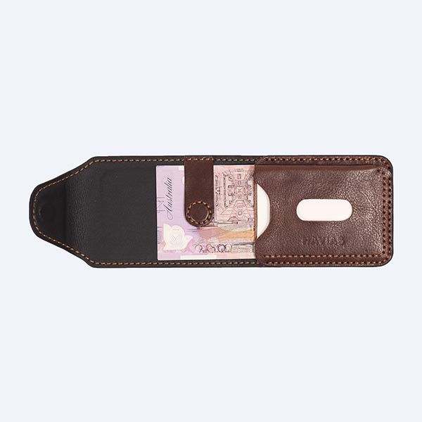 Ví Da Gerbera2 Handcrafted Mini Wallet, Nâu