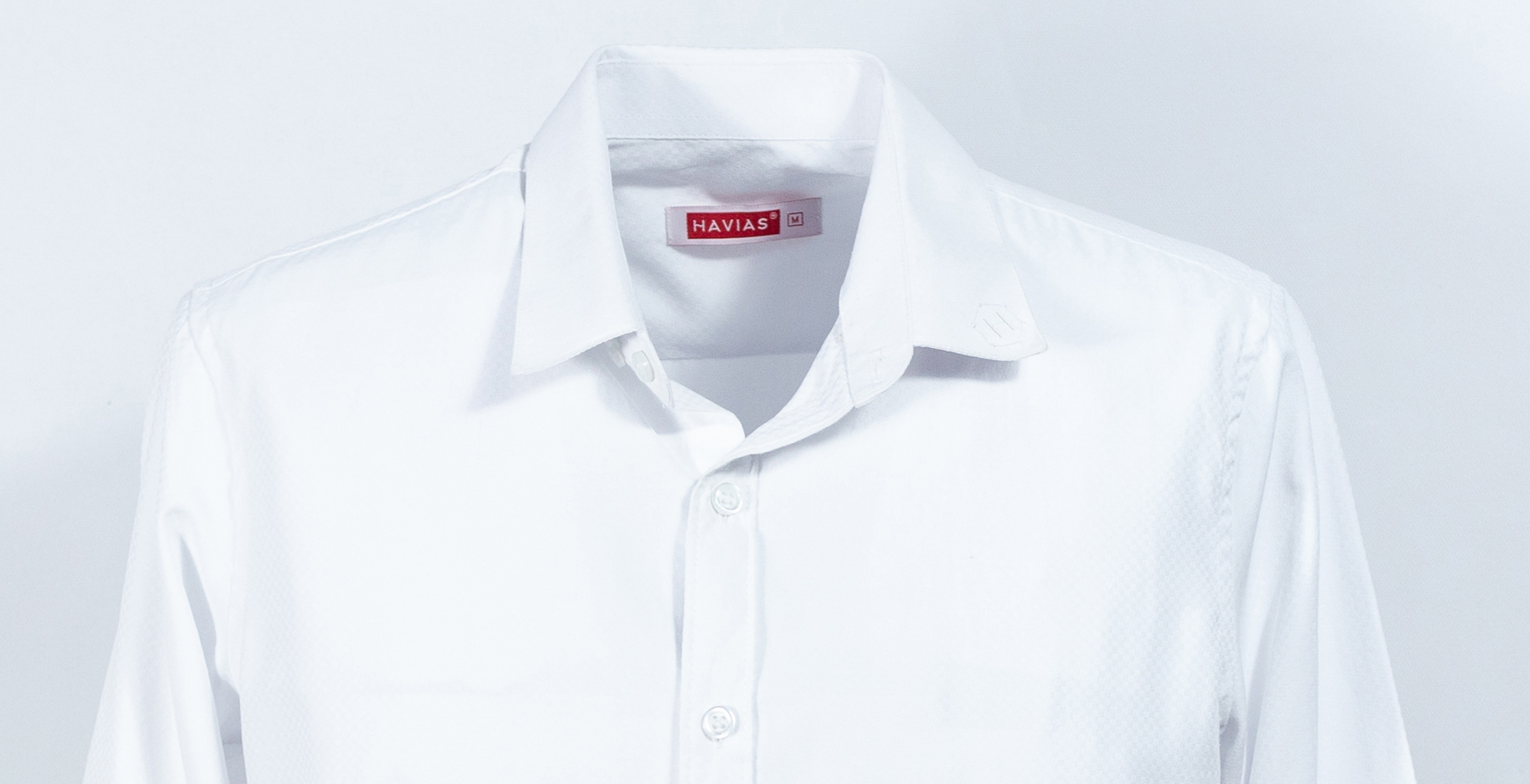 Áo Premium Fabric Veined White Shirt