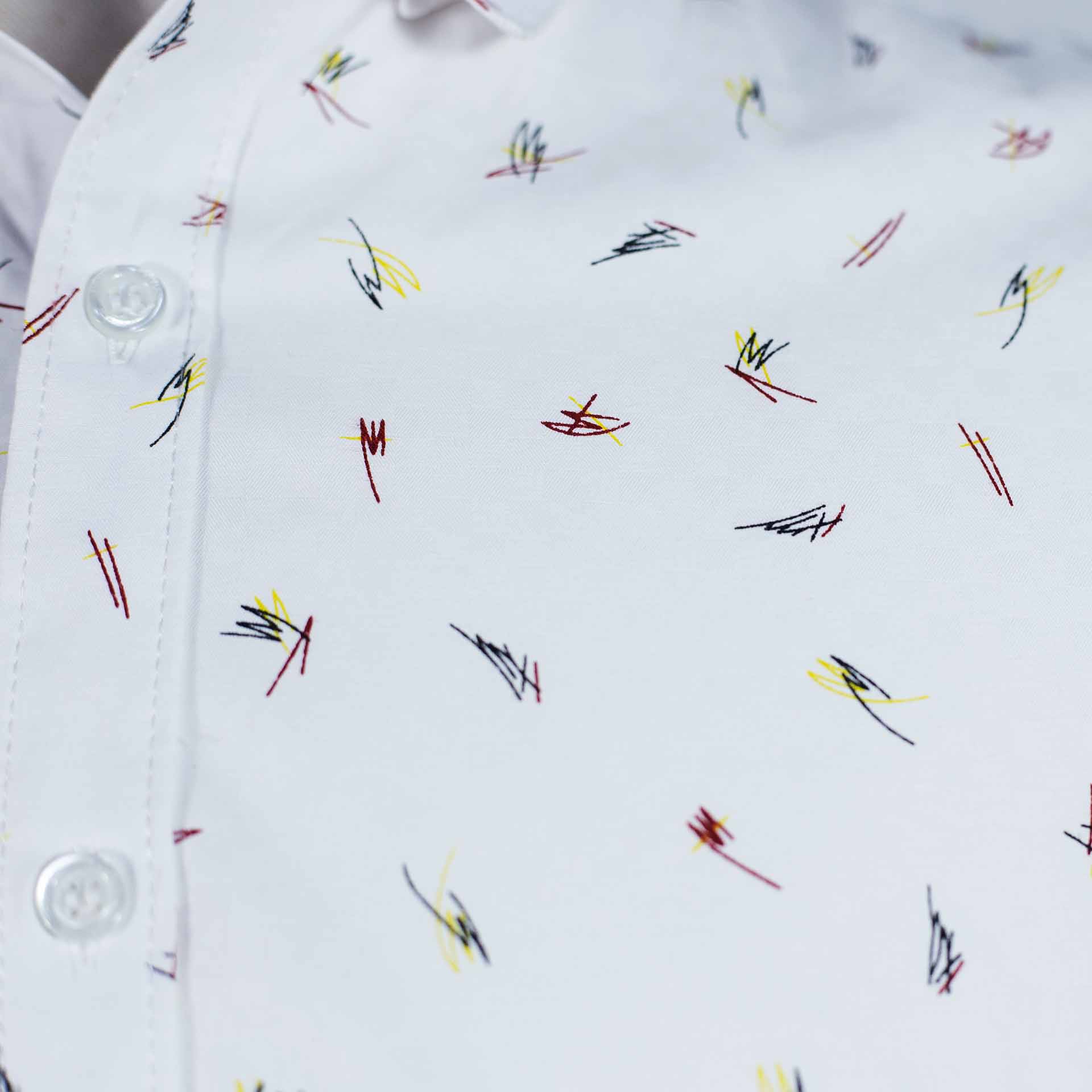 Áo sơ mi Premium White Shirt with Textured Scrawl Pattern