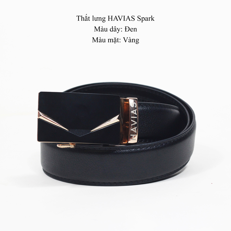 Dây thắt lưng Da bò Nappa HAVIAS Spark2 Màu đen