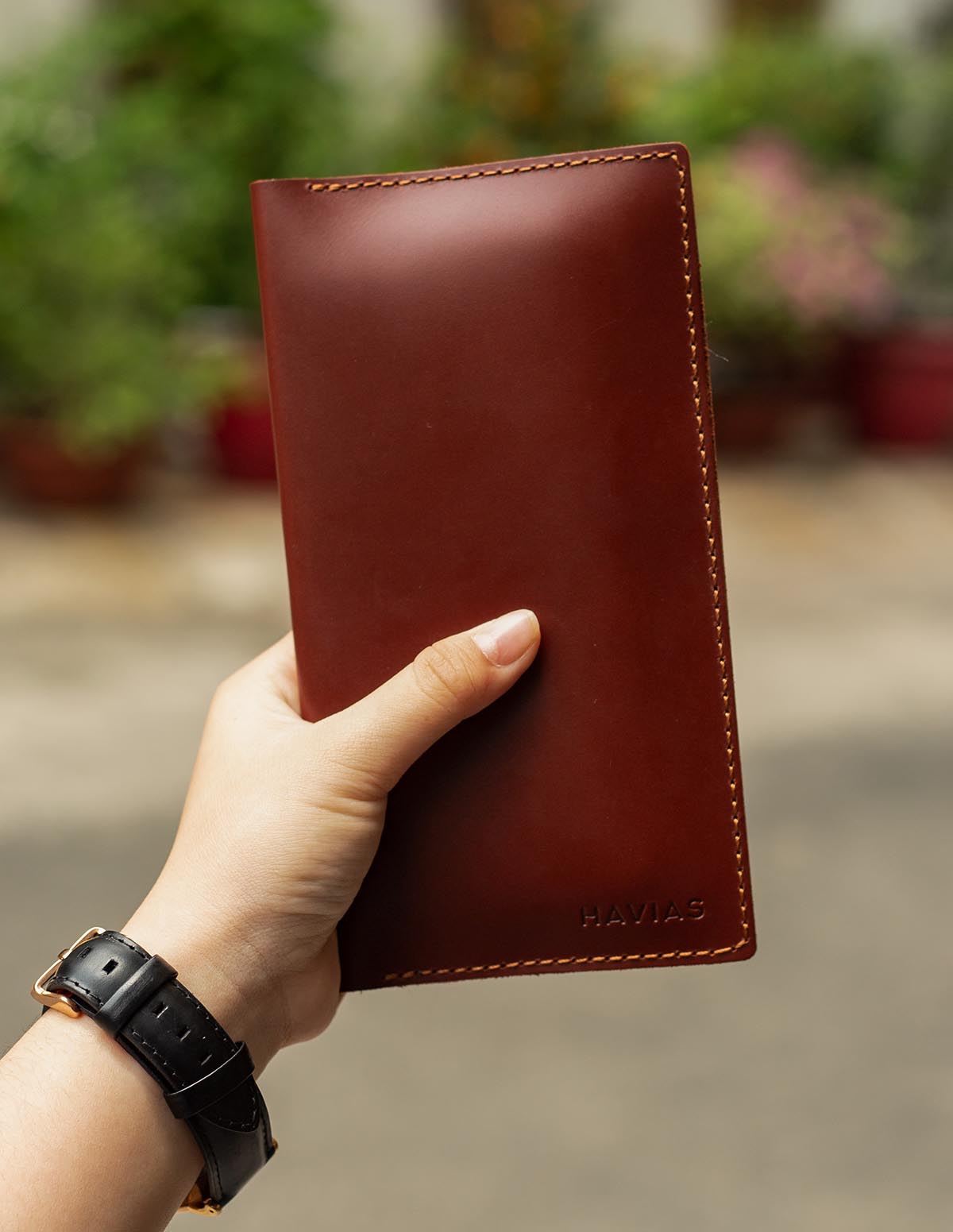 Couple Ví Venuta & Venumi Handcrafted Wallet Red Brown