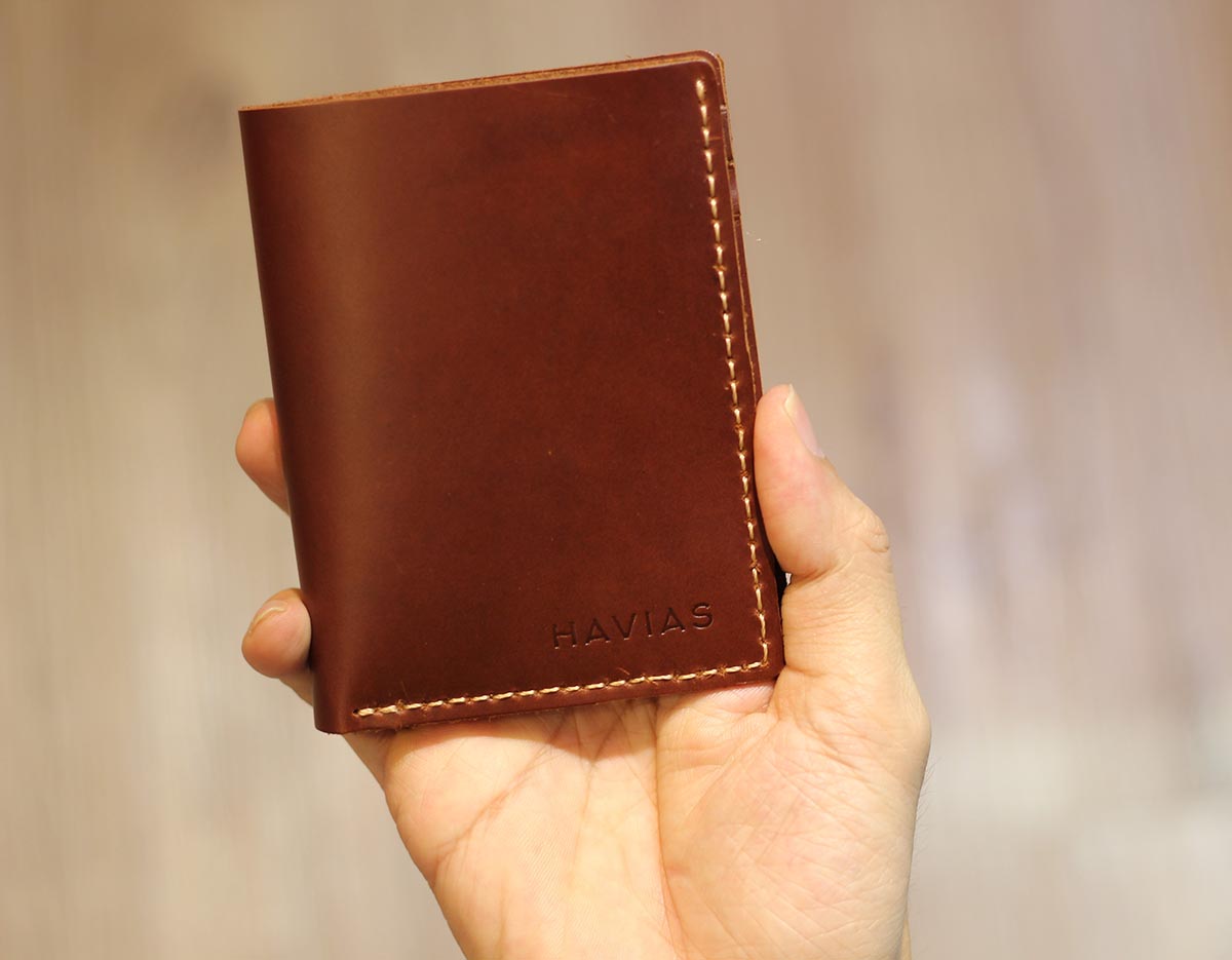 Couple Ví Venuta & Venumi Handcrafted Wallet Red Brown