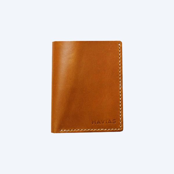 Ví da đứng Venumi Handcrafted Wallet, Vàng Bò