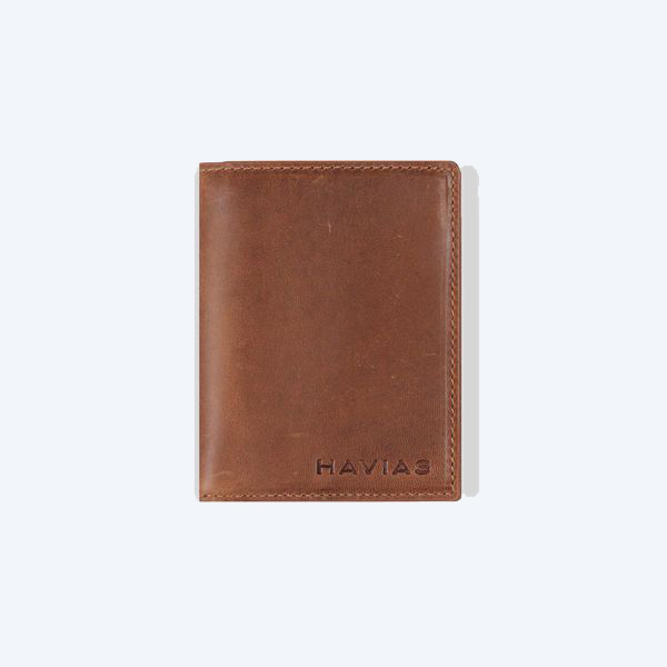 Ví da đứng Gen8 Handcrafted Wallet, Nâu