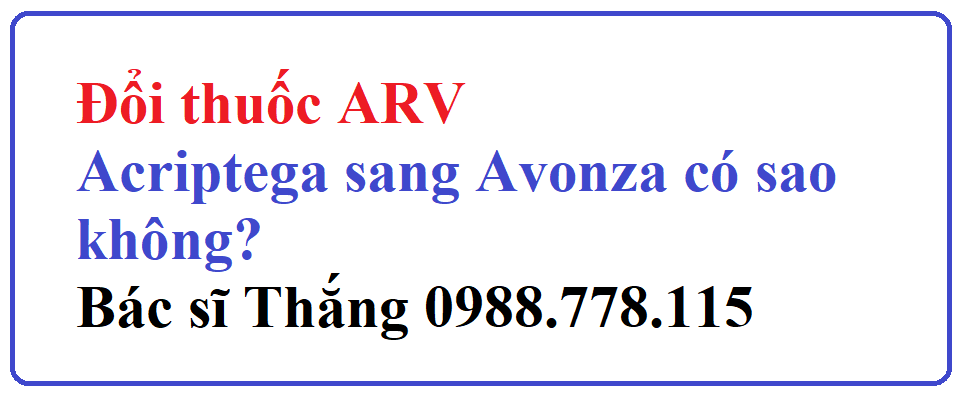 Đổi thuốc Acriptega sang Avonza? Tình hình thuốc ARV bảo hiểm 2022.