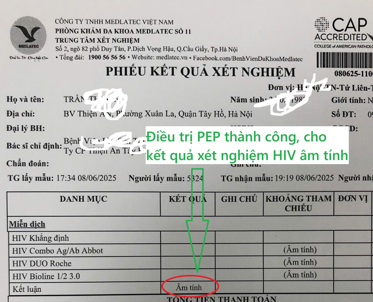 Điều trị PEP thành công là như thế nào?