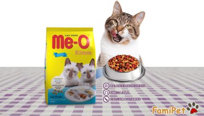 Thức ăn cho mèo Me-O hương vị mới lạ, giá cả phải chăng