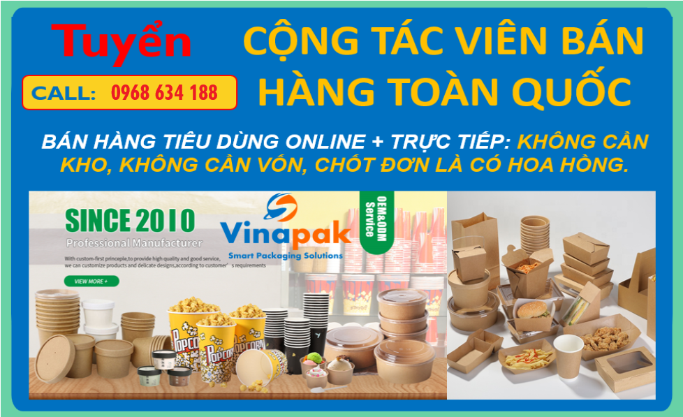 VINAPAK: SẢN XUẤT CỐC-LY GIẤY, TÔ & BÁT ĐĨA GIẤY, HỘP GIẤY THỰC PHẨM ĐẠT TIÊU CHUẨN ISO 22000:2018, FSSC, SGS,ISO 9001:2015