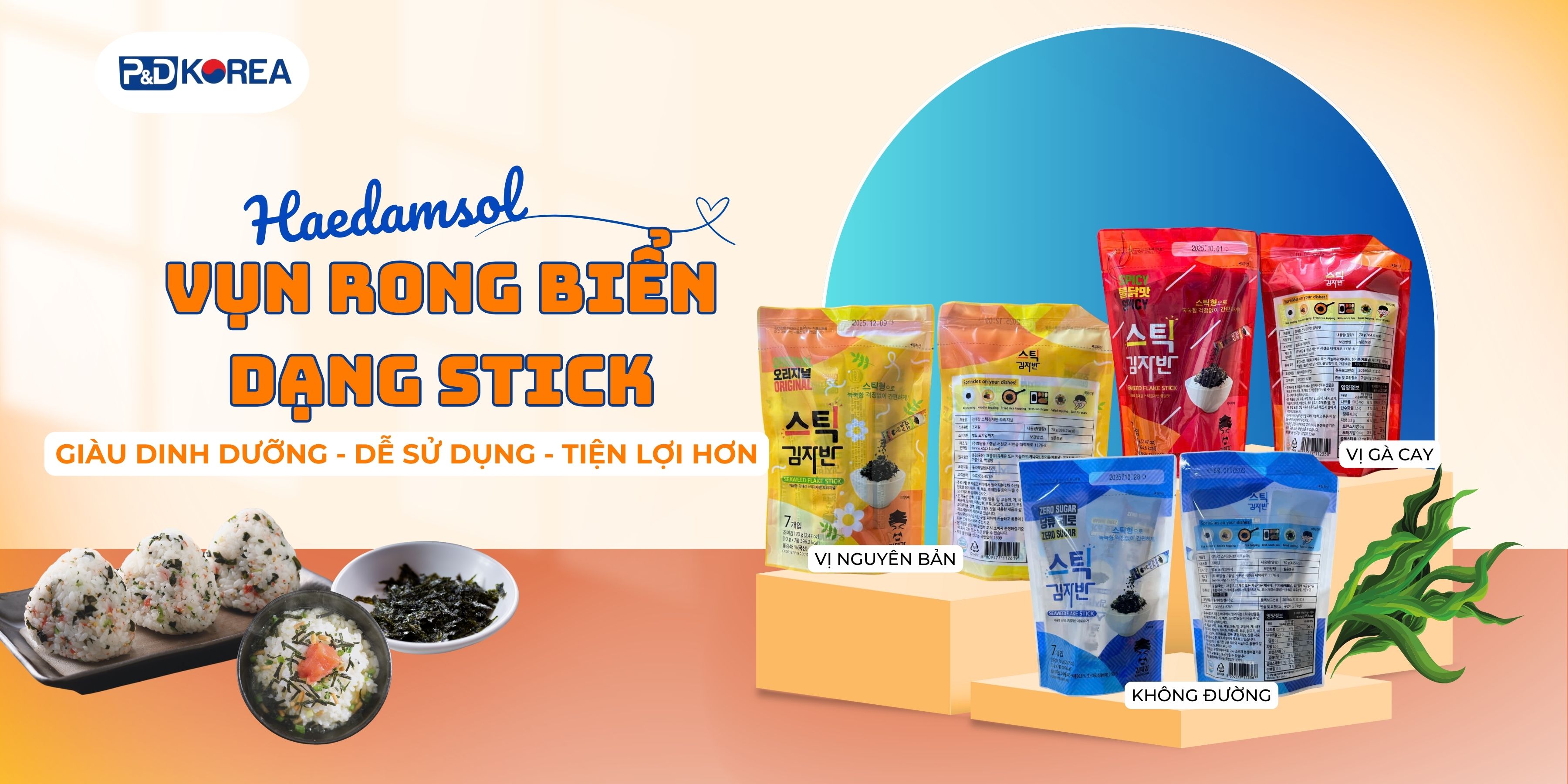 Giới Thiệu Dòng Sản Phẩm Rong Biển Kim Vụn Stick Hãng Haedamsol